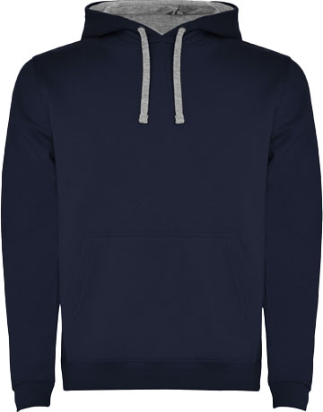 Sweat à capuche Homme 280gr à personnaliser Urban ROLY Bleu marine et Gris chiné